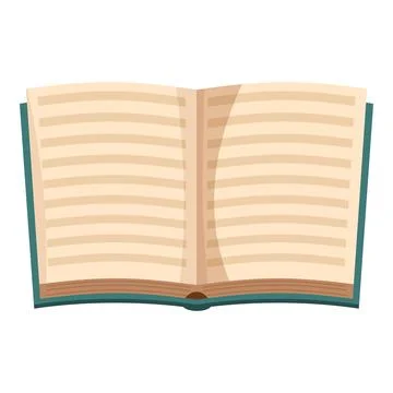 Open book showing blank pages with lines for writing Stock Illustration