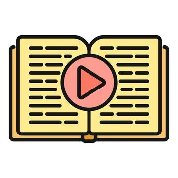 Open book showing play button for digital learning Illustrazione stock