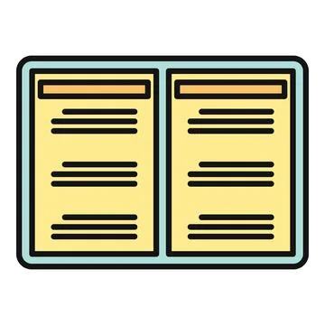 Open book showing text and title lines Stock Illustration
