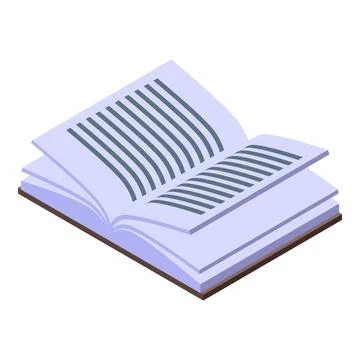 Open book showing text lines for reading and learning Stock Illustration