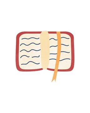 Open book simple hand drawn in trendy style. Modern vector illustration isola Stock Illustration