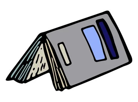 Open book sketch, vector illustration on white background. Hand drawn. Stock Illustration