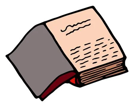 Open book sketch, vector illustration on white background. Hand drawn. Stock Illustration