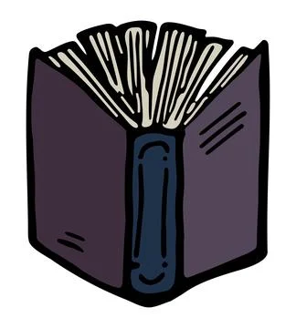 Open book sketch, vector illustration on white background. Hand drawn. Stock Illustration