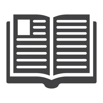 Open book solid icon, Education and school Illustrazione stock