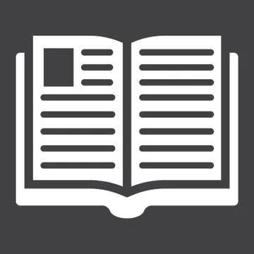 Open book solid icon, Education and school Stock Illustration