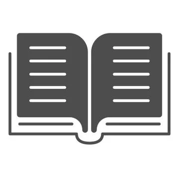 Open book solid icon, education concept, Reading sign on white background イラスト素材