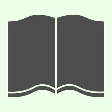 Open book solid icon. Learning education textbook glyph style pictogram on white Stock Illustration