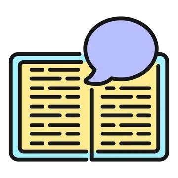 Open book with speech bubble communicating ideas Stock Illustration