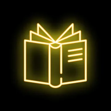 Open book spreading knowledge with glowing neon light Stock Illustration