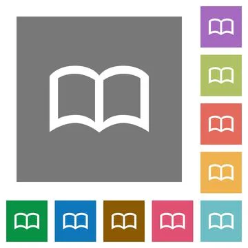 Open book square flat icons Stock Illustration