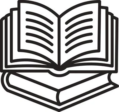 Open book on stack of books icon Stock Illustration