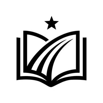Open Book with Star Education Vector Icon Stock Illustration
