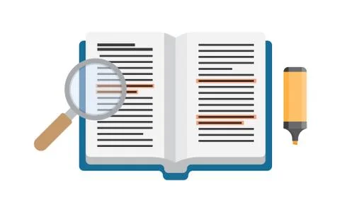 Open book, studying Stock Illustration