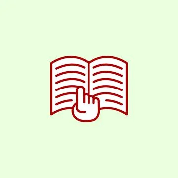 Open book symbol in flat. simple reading room sign. Design element illustration Illustrazione stock