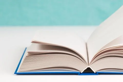 Open book on table. Back to school. Copy space Stock Photos