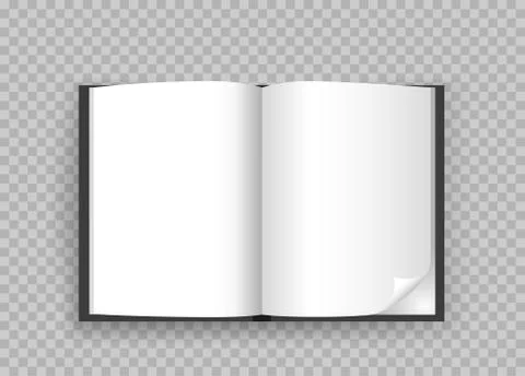 Open book template transparent background Stock Illustration
