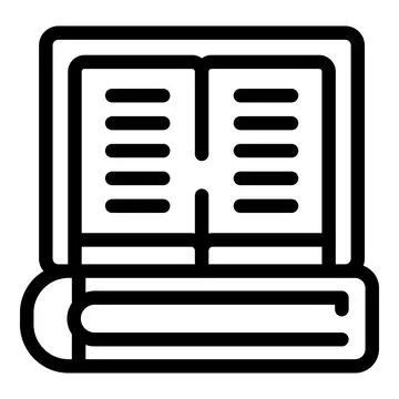 Open book with text lines for knowledge and education icon Stock Illustration