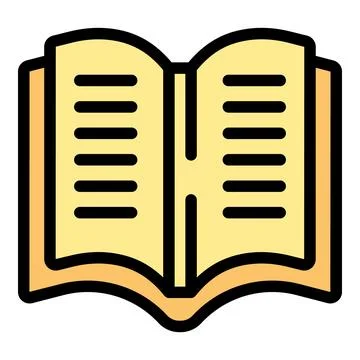 Open book with text lines representing learning and knowledge Stock Illustration