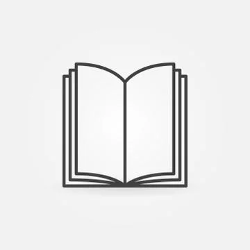 Open book thin line icon Stock Illustration