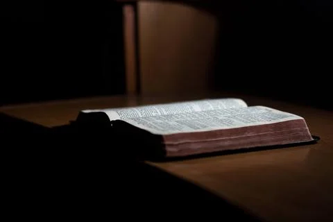 Open Book on Top of Desk Stock Photos
