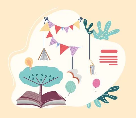 Open book with tree read learn knowledge Ilustración de archivo