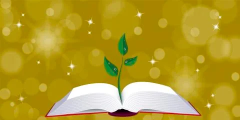 Open book with tree sprout Stock Illustration
