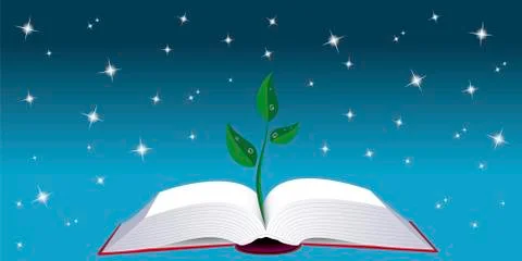 Open book with tree sprout Stock Illustration