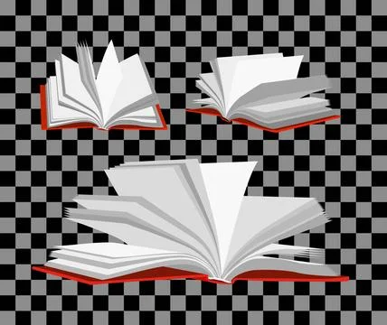 Open book vector illustration Open book isolated on checkered background. ... Stock Photos