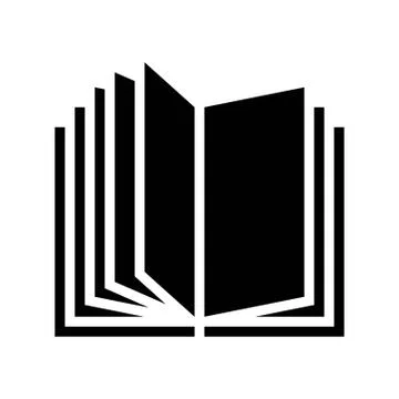 Open book vector illustration, solid style icon Stockillustratie