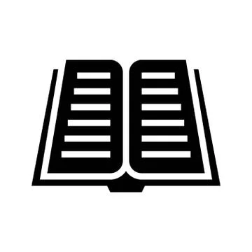 Open book vector illustration, solid style icon Stock Illustration