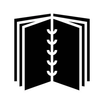 Open book vector illustration, solid style icon Illustrazione stock