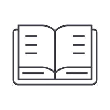 Open book vector line icon, sign, illustration on background, editable stroke Stock Illustration