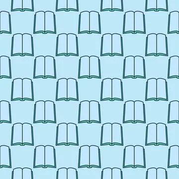 Open Book vector Reading concept colored modern seamless pattern Stock Illustration