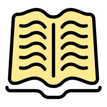 Open book with wavy pages for knowledge and education icon Stock Illustration