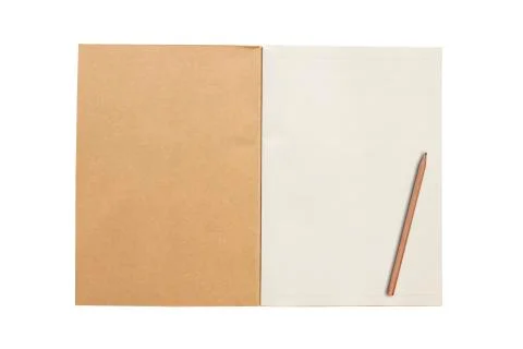 Open book on white background. Stock Photos