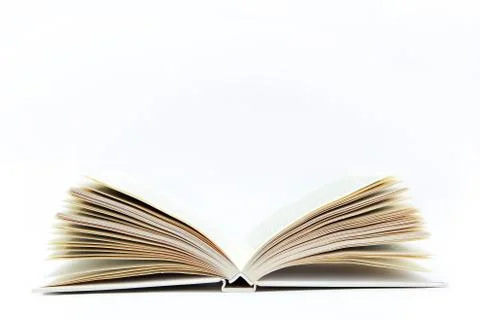 Open book on white background Stock Photos