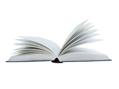 Open book on white background Stock Photos