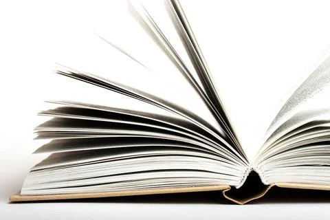 Open book on white background Stock Photos