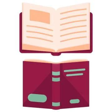 Open book on white isolated backdrop Stock Illustration