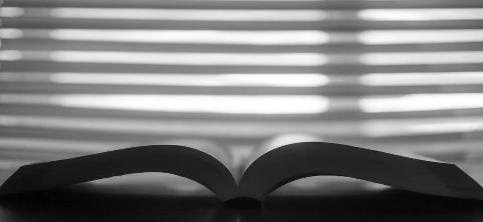 Open book on window background Stock Photos