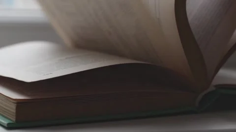 Open book on windowsill or table close up Stock Footage 240666575