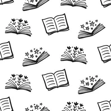 Open books cute seamless pattern print background Stock Illustration