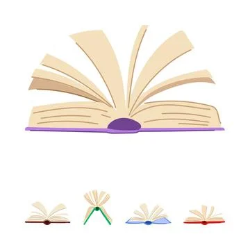 Open books with turning pages learning concept Stock Illustration