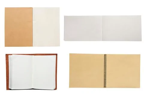 Open books on white background. Stock Photos
