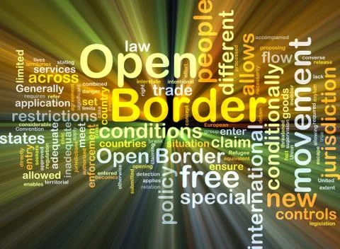Open border background concept glowing Stock Illustration