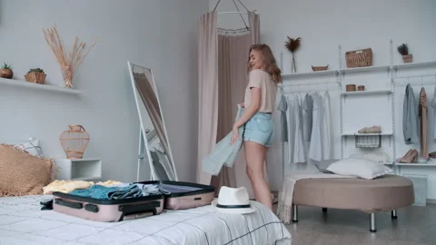 Open Borders, Pack Things, Happy Vacation, Booking Hotel. Stock Footage 140810628