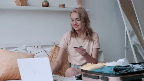 Open Borders, Pack Things, Happy Vacation, Booking Hotel. Stock Footage 140814878