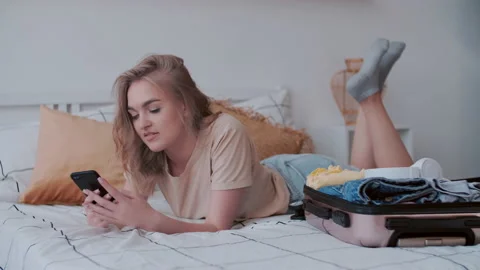 Open Borders, Pack Things, Happy Vacation, Booking Hotel. Stock Footage 140815320