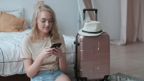 Open Borders, Pack Things, Happy Vacation, Booking Hotel. Stock Footage 140821681